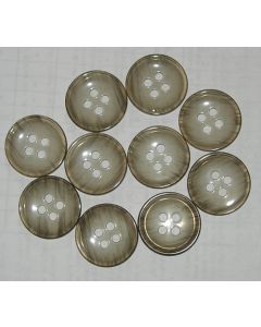 lot de 10 boutons plastique translucide gris clair 30 mm