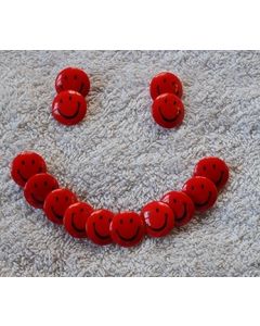 bouton smiley 20 mm coloris rouge