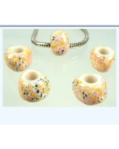 10 perles triangles 15 x 11 mm - trou 6 mm rose jaune 