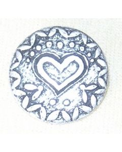 Bouton 30 mm métal relief avec coeur