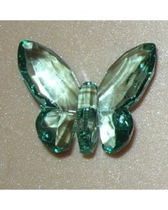 Bouton déco papillon relief 20 x 30 mm coloris vert