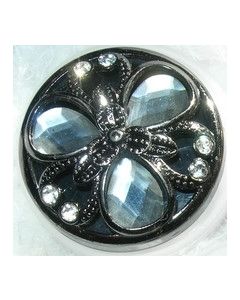 bouton bijou knopf polyester et strass 38 mm fond noir