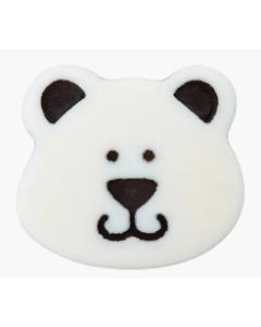 bouton 15 mm ours blanc