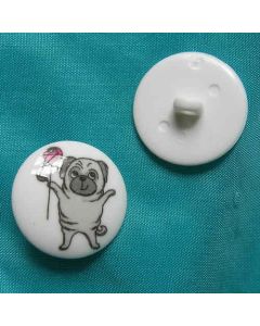 bouton polyester bouledogue 20 mm