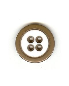 Bouton bicolore Ref 48087 - 18 mm - marron et blanc