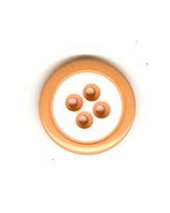 Bouton bicolore Ref 48087 - 18 mm - orange et blanc