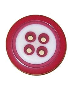 Bouton bicolore Ref 48087 - 18 mm - rouge et blanc