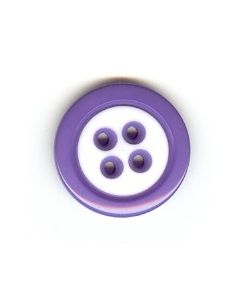 Bouton bicolore knopf 18 mm coloris violet et blanc 