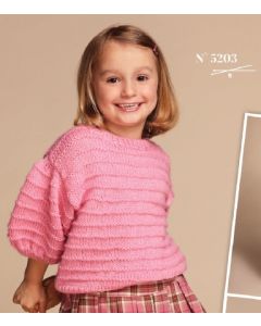 Modèle 03 du catalogue 52 - pull fille 5, 7 ou 9 ans en kit à tricoter