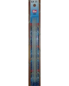 jeu de 5 aiguilles à tricoter n°2,5 double pointe 20 cm - métal