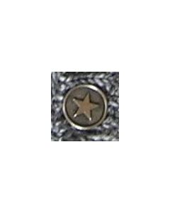 bouton métal avec étoile - argenté - 15 mm