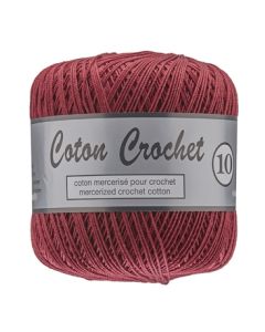 Pelote de 50 g de coton mercerisé n°10 bordeaux foncé 728