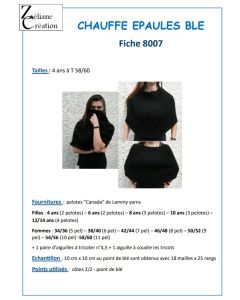 Fiche tricot 8007 - chauffe épaules au point de blé en canada