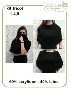 kit tricot chauffe épaules point de blé - T 4 ans à T 60