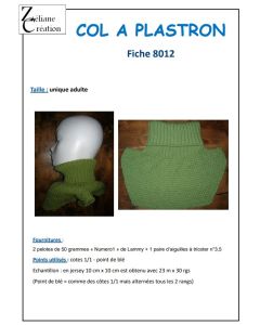 Fiche tricot 8012 - faux col roulé à plastron