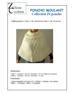 FICHE TRICOT poncho moulant double Canada