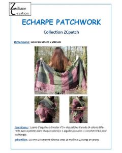 FICHE TRICOT étole patchwork