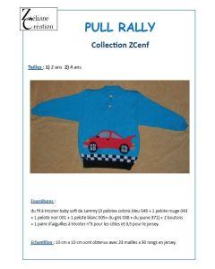 FICHE TRICOT pull rally 2 et 4 ans