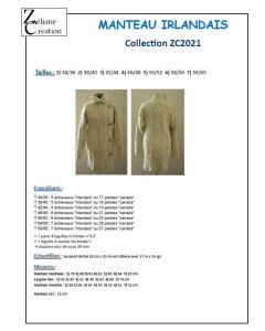 FICHE TRICOT 8869 manteau irlandais