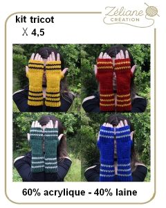 Kit tricot mitaines style Harry Potter en Canada