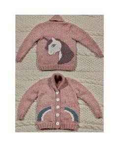 kit tricot 9369 - gilet licorne 6 ans ou 8/10 ans