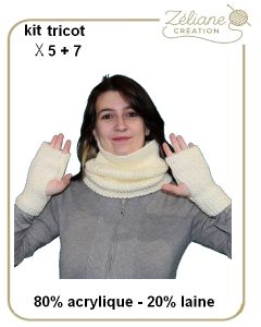 col et mitaines en kit ou déjà tricotés main