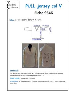 Fiche tricot 9546 - pull col V en country wool