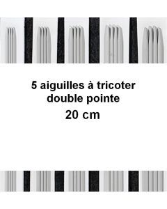 5 aiguilles à tricoter double pointe de 20 cm