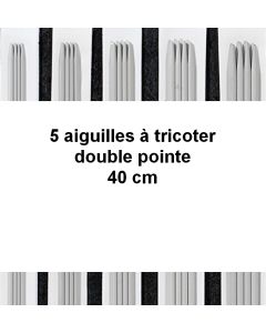 Jeu de 5 aiguilles à tricoter double pointe - 40 cm