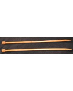 paire d'aiguilles à tricoter n°7 bambou - 33 cm de long