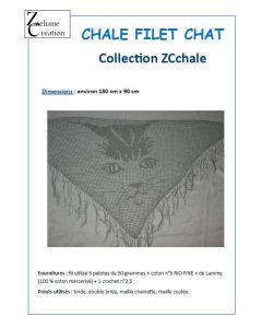 FICHE CROCHET châle chat