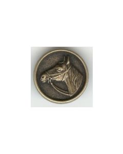 Bouton métal 20 mm avec tête de cheval coloris bronze