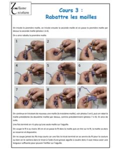 fiche tricot cours 3 - rabattre les mailles