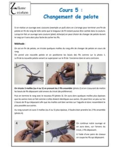 fiche tricot cours 5 - changer de fil en cours de rang