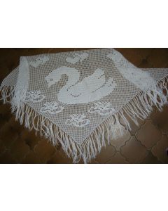 Châle cygne 100% coton en kit à crocheter ou déjà crocheté main