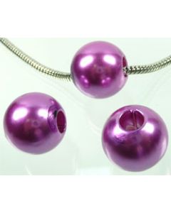 lot de 8 très grosses perles - 20 mm de diamètre - 2596 rose violacé