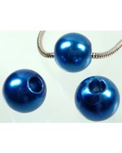 lot de 8 très grosses perles - 20 mm de diamètre - 2601 bleu