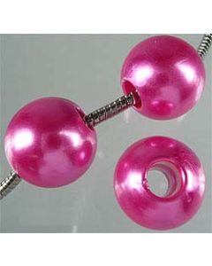 lot de 8 très grosses perles - 20 mm de diamètre - 2605 rose vif