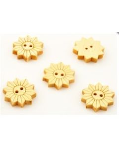 lot de 5 boutons bois fleur 17  mm, épaisseur 3 mm