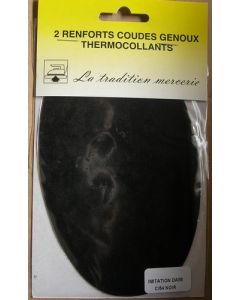 1 paire de renforts coudes genoux imitation daim coloris noir