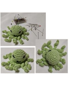 pique épingles octopus crocheté main + 10 épingles à tête