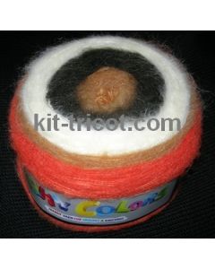 pelote 200 g FLASHY COLORS coloris orange ecru marron 702