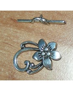 fermoir argenté fleur 30 x 21 mm réf 2511