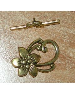 fermoir doré fleur 30 x 21 mm réf 2517