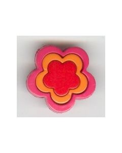 bouton fleur 23 mm rouge orange fuchsia