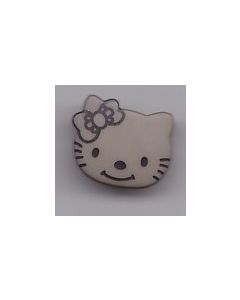 Bouton Hello Kitty 18 mm en plastique coloris gris 74