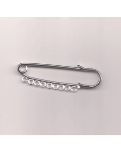 épingle kilt 7 cm coloris nickel avec 9 trous 