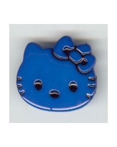 Bouton plastique Hello Kitty 28 mm coloris bleu nattier