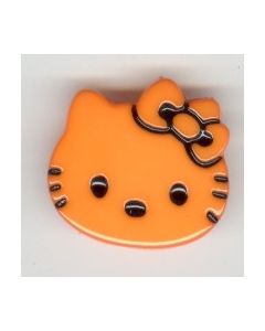 Bouton plastique Hello Kitty 28 mm coloris orange