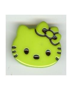 Bouton plastique Hello Kitty 28 mm coloris vert pistache